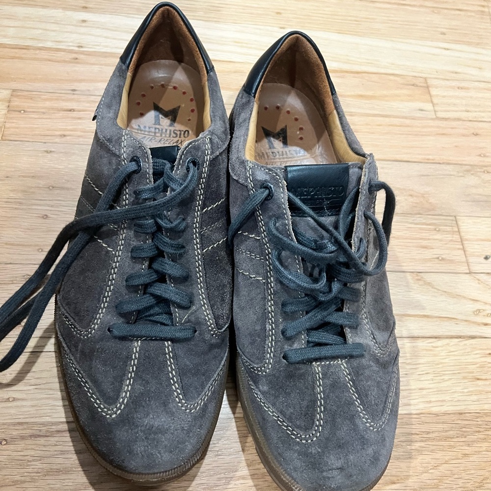 Mephisto Men's Charcoal Suede Sneakers